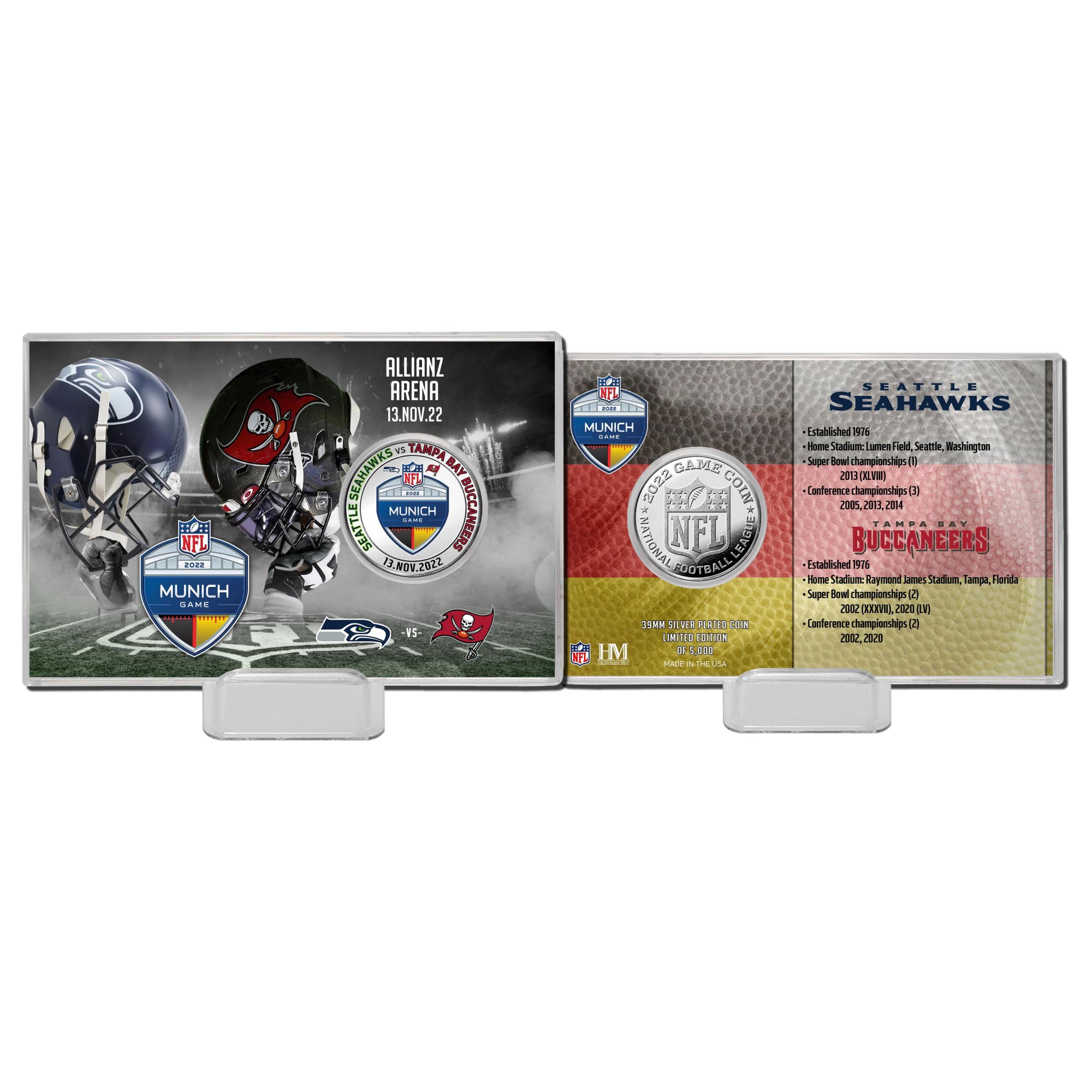 Highland Mint NFL Tampa Bay Buccaneers Tom Brady Silver Coin Card