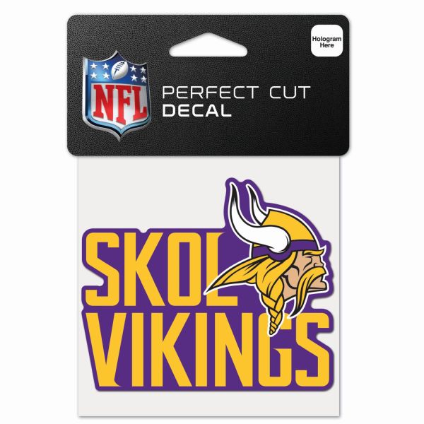 NFL Perfect Cut 10x10cm Autocollant Minnesota Vikings SLOGAN