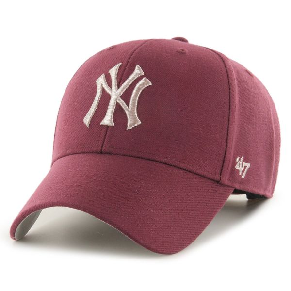 47 Brand Snapback Cap - MLB Metallic New York Yankees maroon