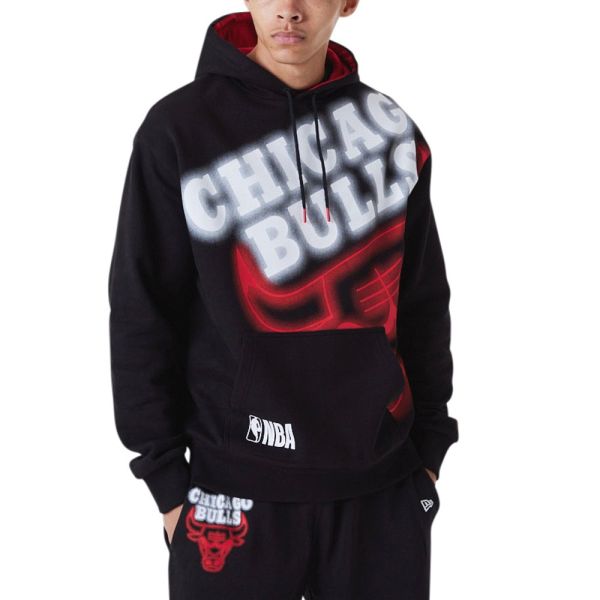 New Era NBA Fleece Hoody - BIG LOGO Chicago Bulls black