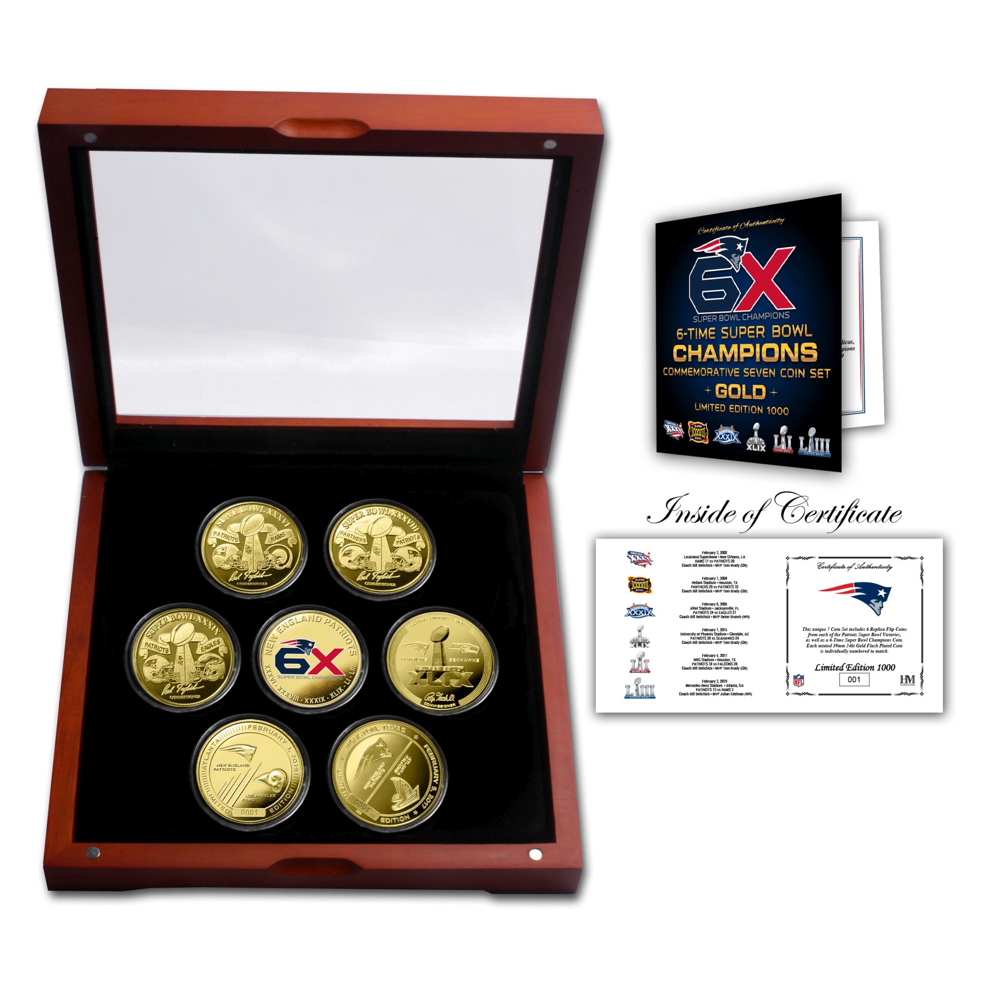 Highland Mint New England Patriots 6-Time Super Bowl Champions