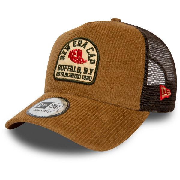 New Era 9Forty CORD Trucker Cap - BRAND PATCH brown