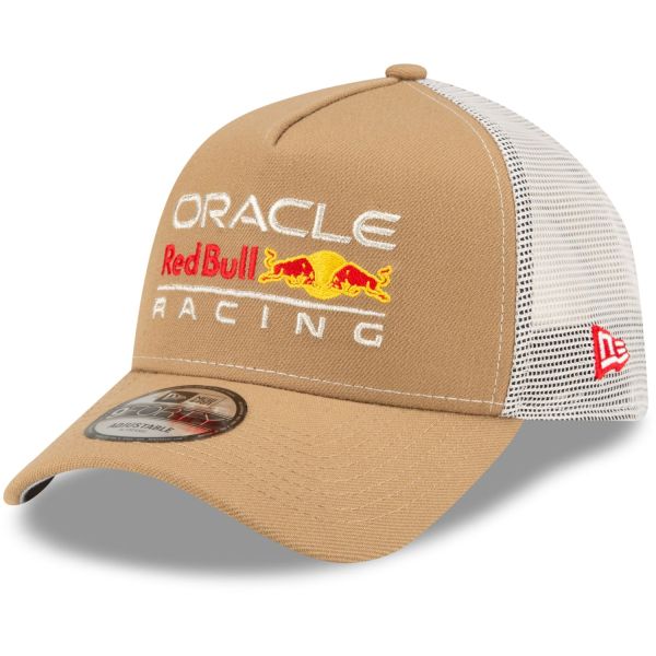 New Era A-Frame Snapback Trucker Cap - Red Bull Racing khaki