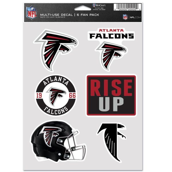 NFL Aufkleber Multi-Use 6er Set 19x14cm Atlanta Falcons