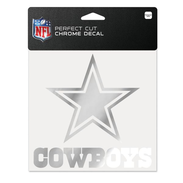 NFL Decal Sticker 15x15cm - CHROME Dallas Cowboys