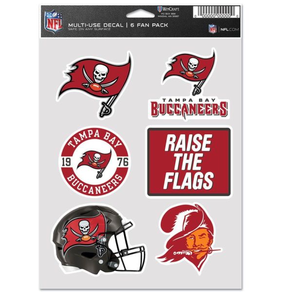 Decal Sticker Multi Use 6 Set 19x14cm Tampa Bay Buccaneers