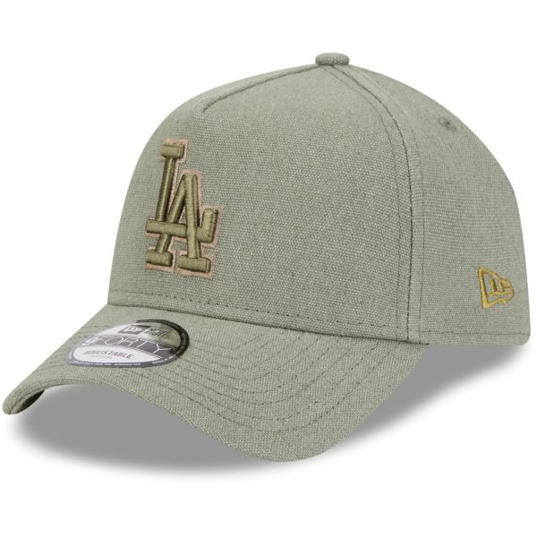 New Era A-Frame Trucker Linen Cap Los Angeles Dodgers olive