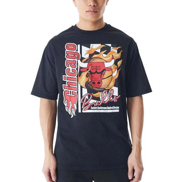 New Era NBA Oversized Shirt - FLAME Chicago Bulls