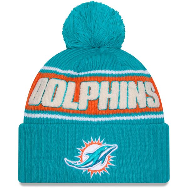 New Era NFL SIDELINE Winter Mütze Miami Dolphins aqua