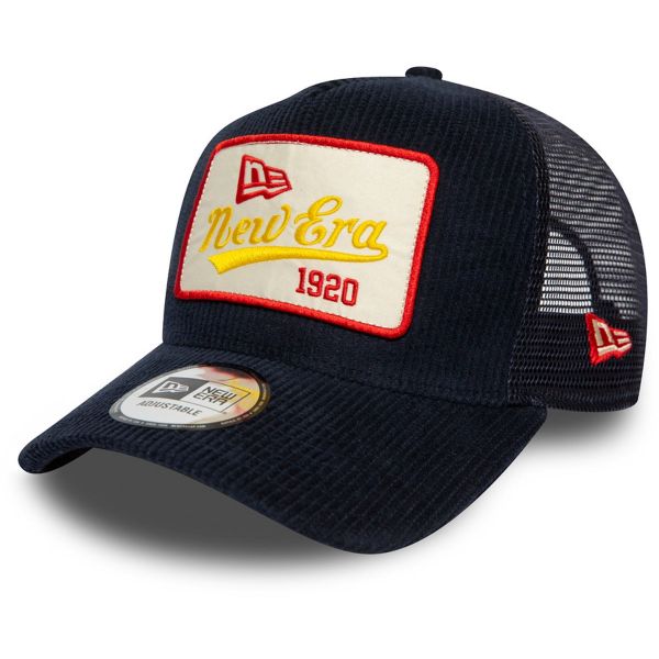 New Era 9Forty CORD Trucker Cap - BRAND PATCH navy