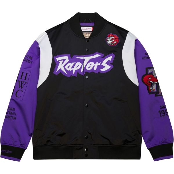 M&N Heavyweight Satin Jacket NBA Toronto Raptors