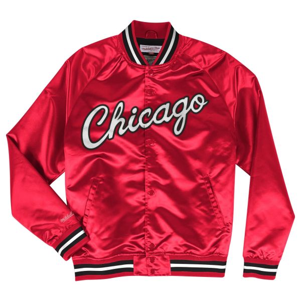 M&N Lightweight Satin Jacket - Chicago Bulls red