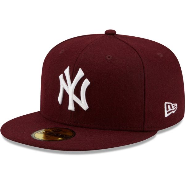 New Era 59Fifty Fitted Cap - MELTON New York Yankees maroon