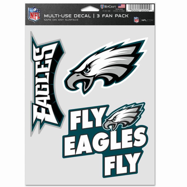 NFL Lot de 3 Autocollants 20x15cm - Philadelphia Eagles