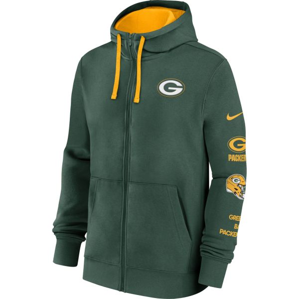 Green Bay Packers Nike Club Fleece Full-Zip Hoody