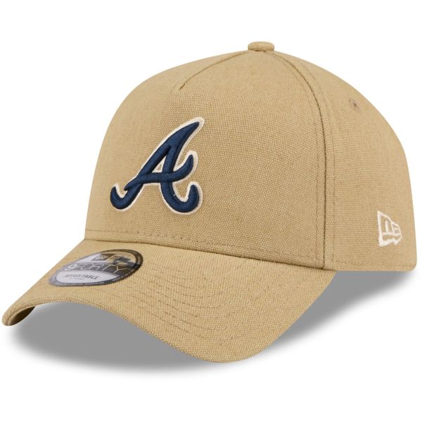 New Era A-Frame Trucker Lin Cap - Atlanta Braves beige