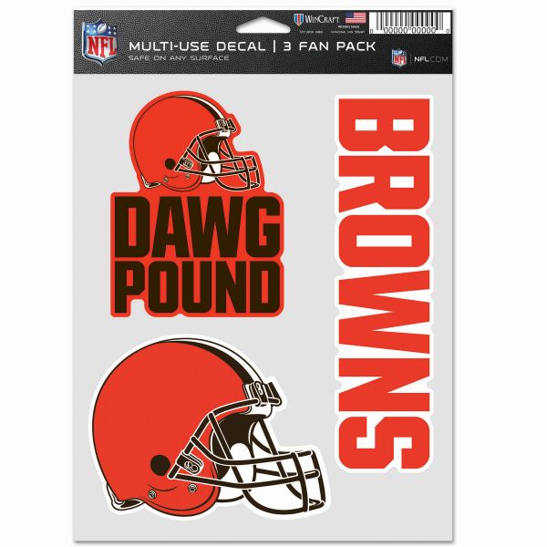 NFL Lot de 3 Autocollants 20x15cm - Cleveland Browns