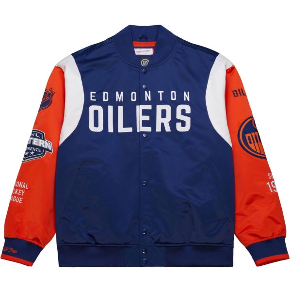 M&N Heavyweight Satin Veste NHL Edmonton Oilers