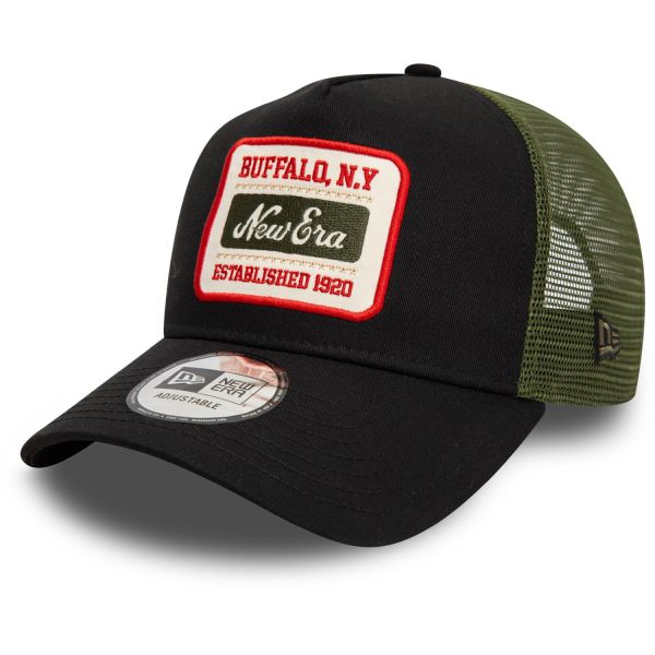 New Era Adjustable Trucker Cap - BRAND PATCH oliv