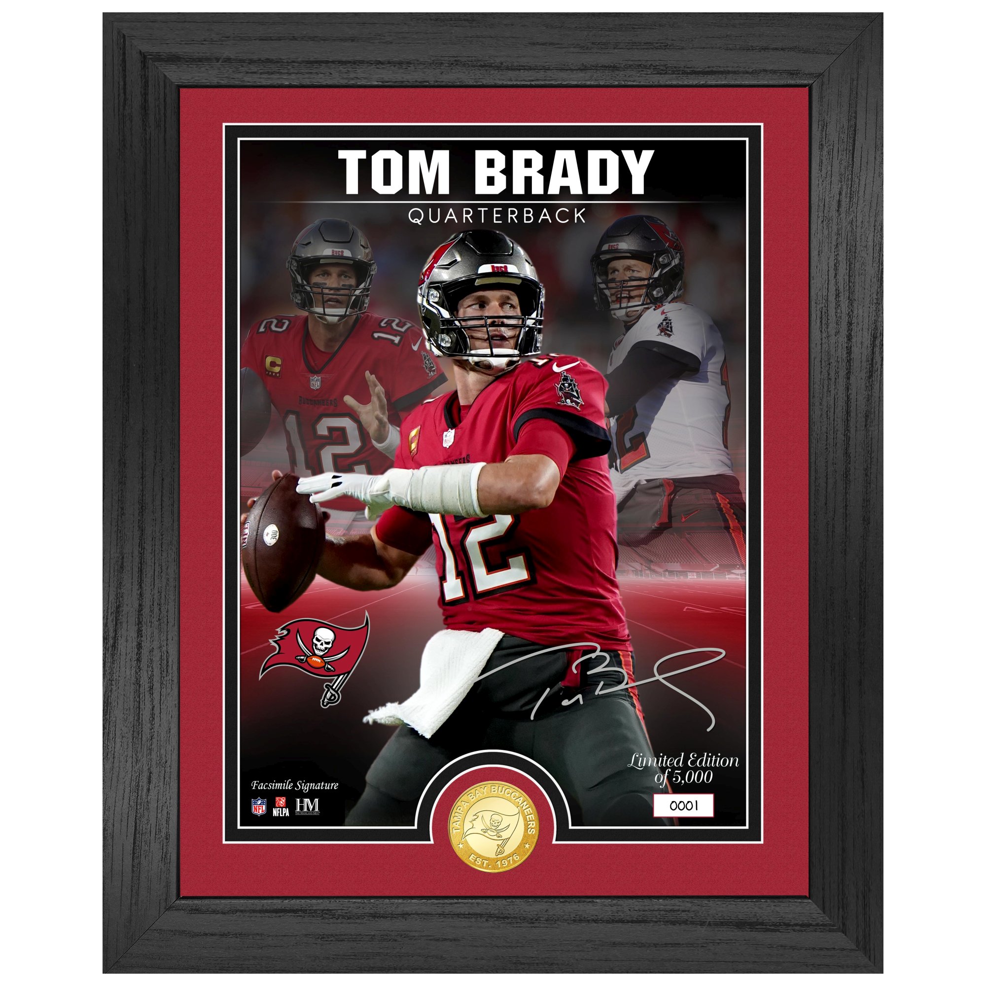 Tom Brady Tampa Bay Buccaneers Signature Bronze Coin Photo