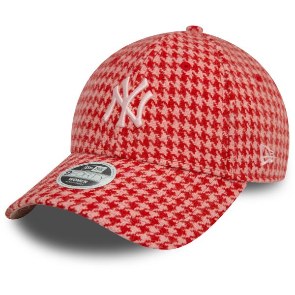 New Era 9Forty Damen Cap - HOUNDSTOOTH NY Yankees rosa rot